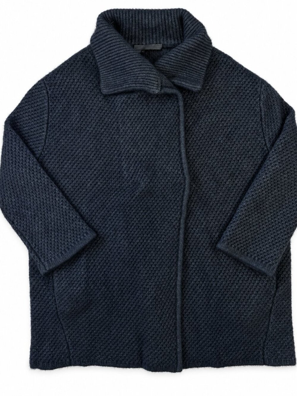 360SWEATER Wool Raccoon Coatigan Women's S Gray Quiet Luxury Scandi